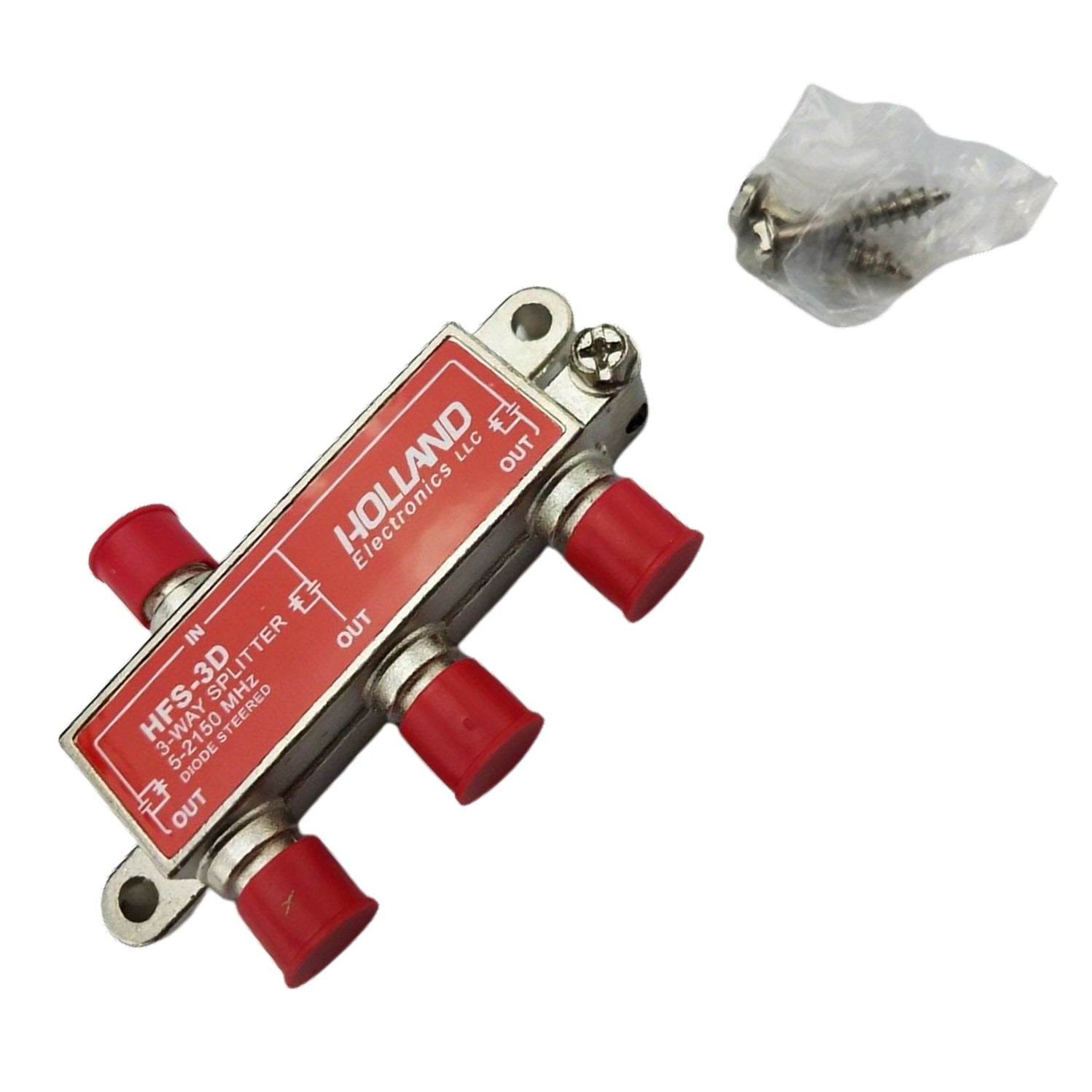 Holland HFS3D 3Way Coax Splitter Dish Network Approved Hopper & Joey