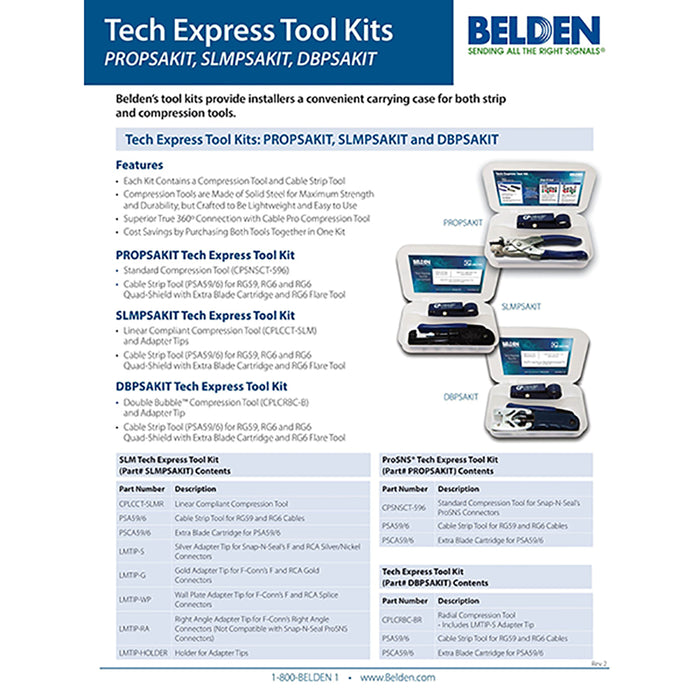 Kit de herramientas Belden Tech Express (DBPSAKIT)