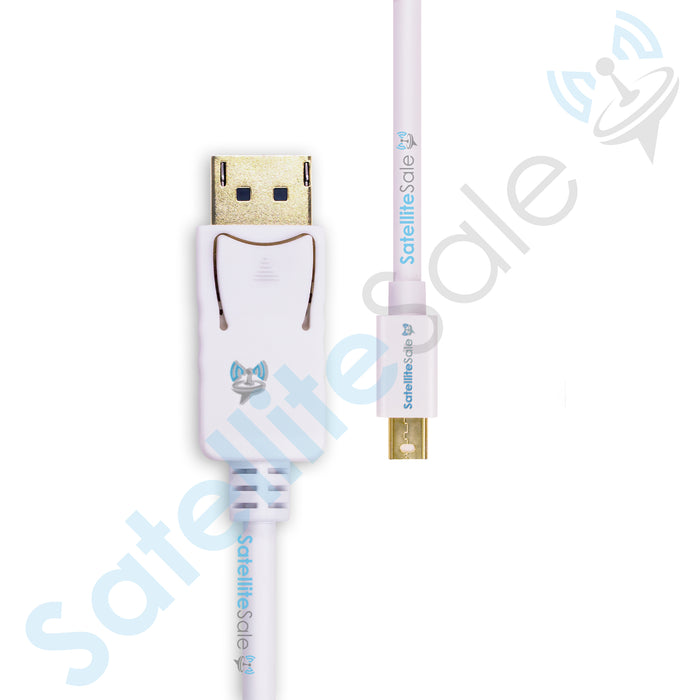 SatelliteSale Mini DisplayPort a Display Port DP Cable macho a macho 4K/30Hz 8.64Gbps Cable universal PVC Cable blanco 