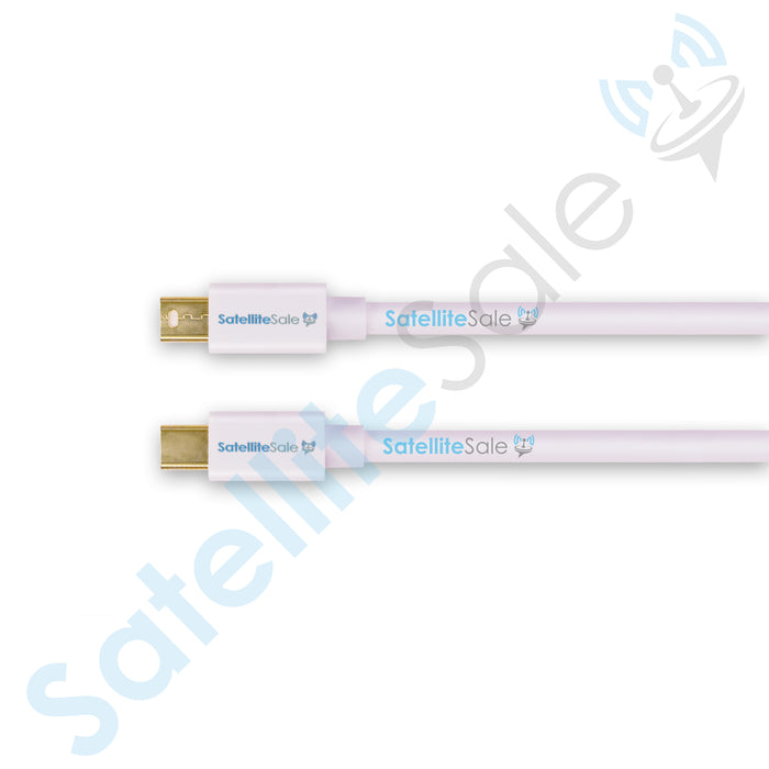 SatelliteSale Mini DisplayPort to Mini DisplayPort DP Cable Male to Male 4K/30Hz 8.64Gbps Universal Wire PVC White Cord