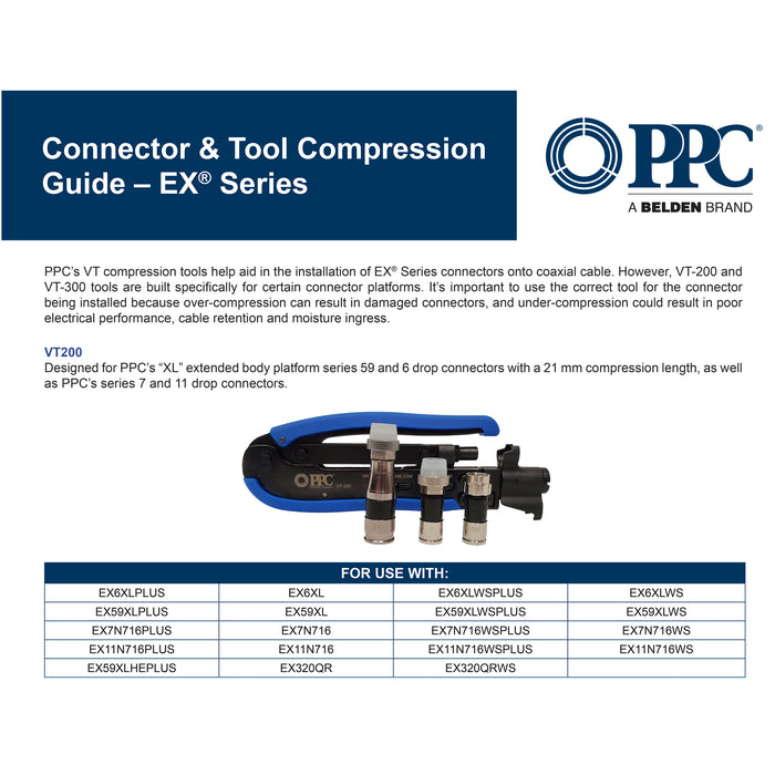 PPC VT-200 Universal Cable Television/Satellite Professional Compression Tool