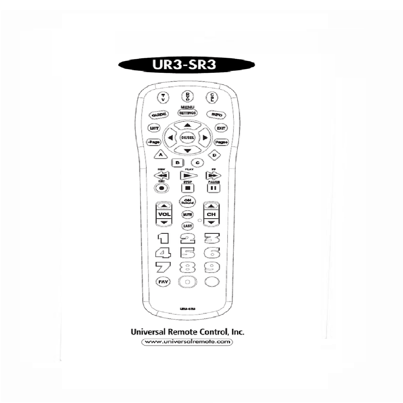 Spectrum TV Remote Control Ur3sr3s (Big Button for the People with Ba