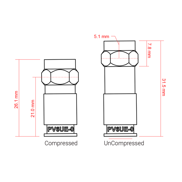 Perfect Vision PV6UE-05 'Ridgeloc' Universal Fit RG6 Coax Cable Compression C...