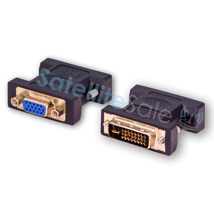SatelliteSale Male DVI to Female VGA/HDMI Adapter 1080p Full HD PVC Black Converter