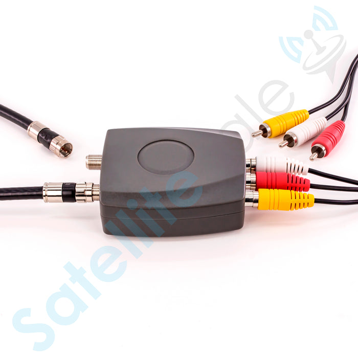 SatelliteSale RF Modulator RCA Composite to RF Coaxial Converter Includes AV RCA Cable and Power Cable