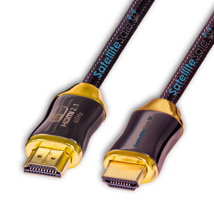 Câble HDMI 2.1 numérique Ultra haut débit SatelliteSale 4K/120Hz 8K/60Hz 48Gbps fil universel cordon en coton noir 