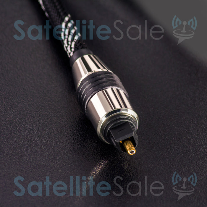SatelliteSale Digital Toslink SPDIF Cable de fibra óptica de Audio Cable Universal Nylon negro/plata 