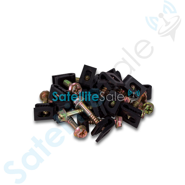 SatelliteSale Flex simple ou double câble blanc ou noir vis clous clips 100 pièces 