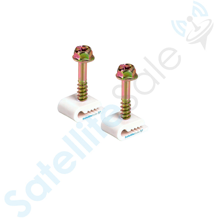 Fermacavi SatelliteSale Flex 100 Pezzi - Clip Con Chiodi E Viti Per Cavi Coassiali, Ethernet, Bianco/nero - Foto 2