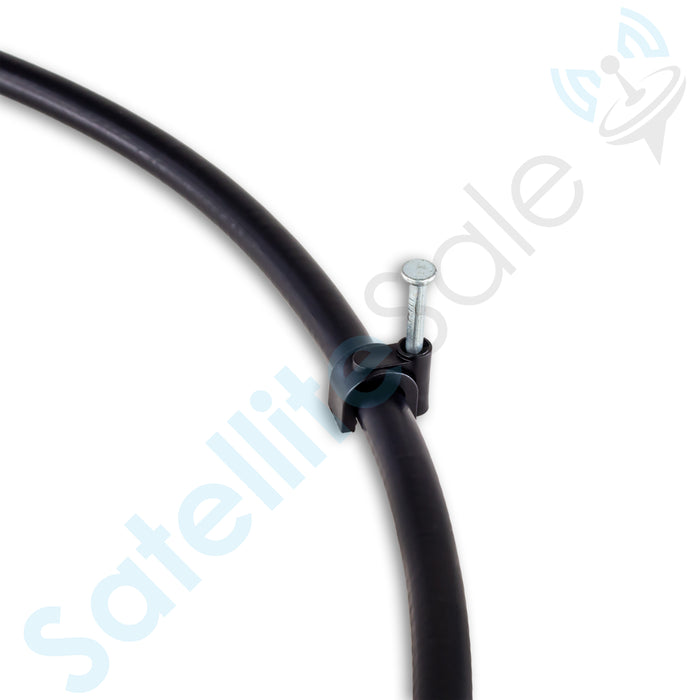 SatelliteSale Flex Single or Dual Cable White or Black Screw Nail Clips 100 Pcs