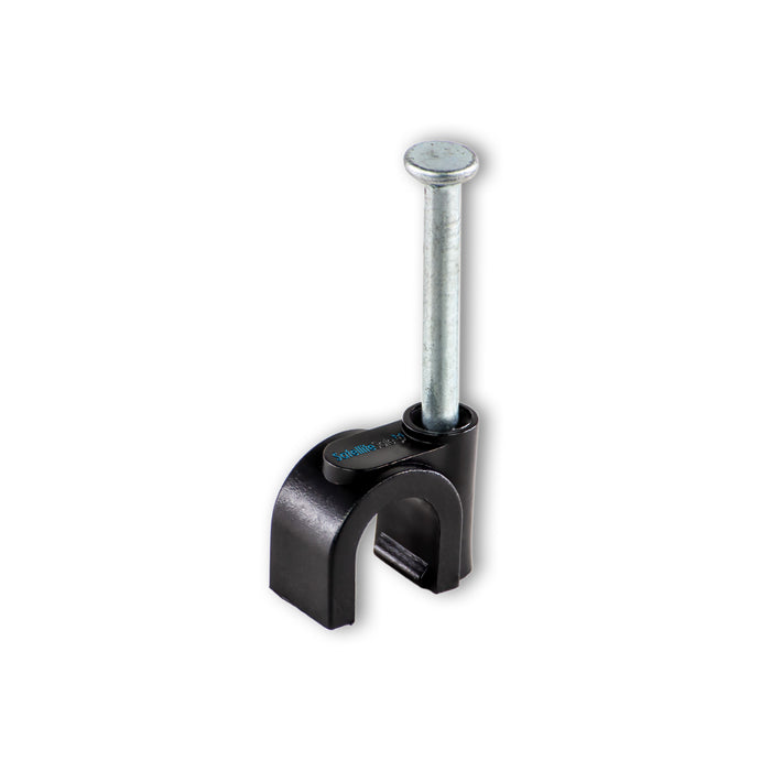 Round Cable Clips, 12mm, Black - Pro Elec