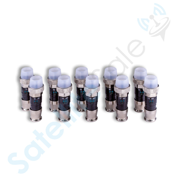 SatelliteSale Indoor/Outdoor F-Type Fittings Weather-Seal Coaxial Connectors for Coax Cables