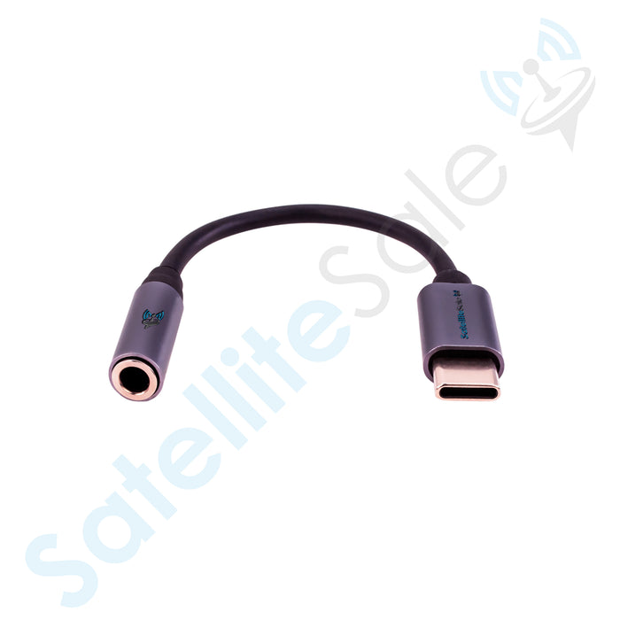 SatelliteSale adaptateur Audio et alimentation universel USB Type C mâle à femelle convertisseur PVC noir et blanc 