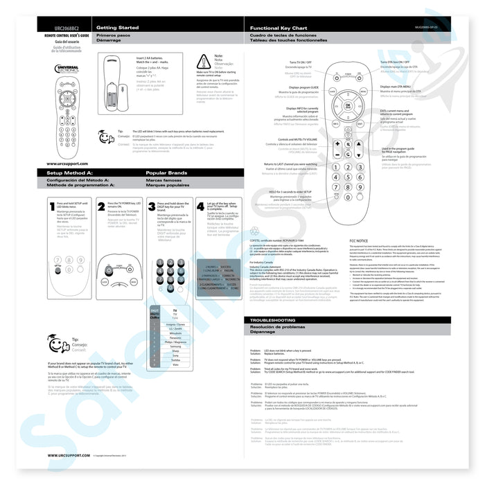 Suddenlink Universal Remote Control Pulse RF Remote URC-2068BC2-R ...