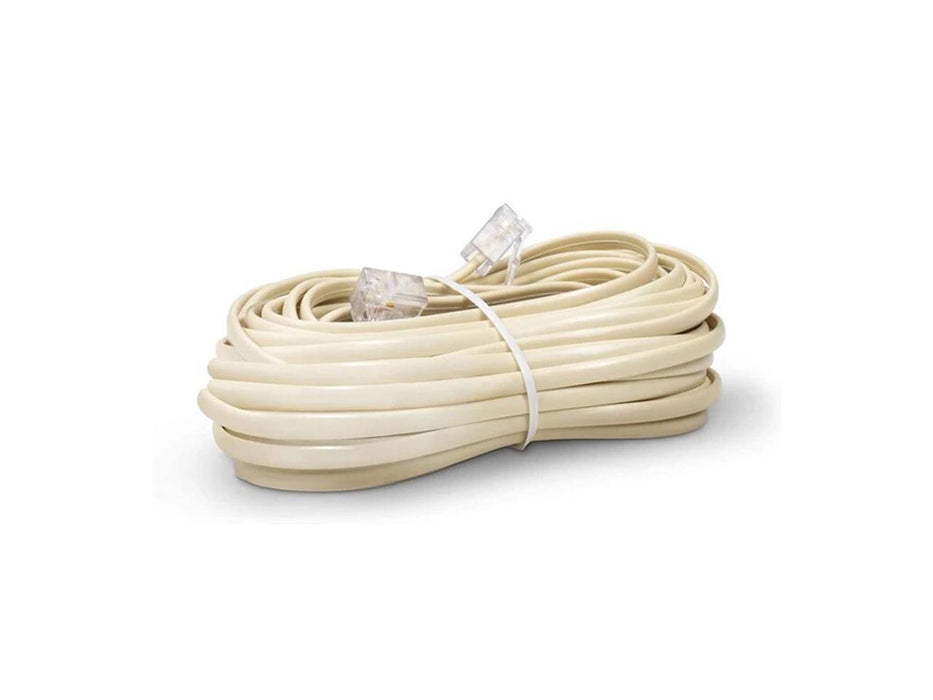 SatelliteSale RJ-11 Ethernet Telephone Cord Phone Cable Wire Ivory Beige 25 feet