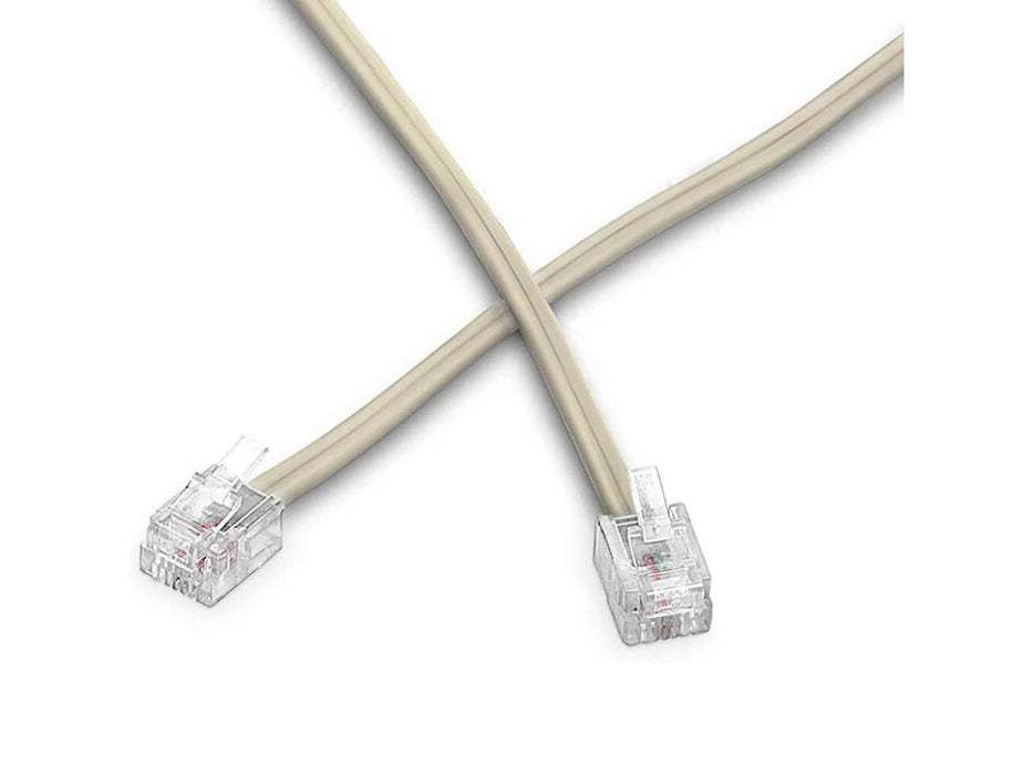 SatelliteSale RJ-11 Ethernet Telephone Cord Phone Cable Wire Ivory Beige 25 feet